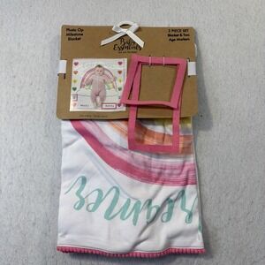 Baby Essentials Pink Blanket Photo Op Milestone  & 2 Markers NWT